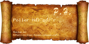 Poller Hágár névjegykártya
